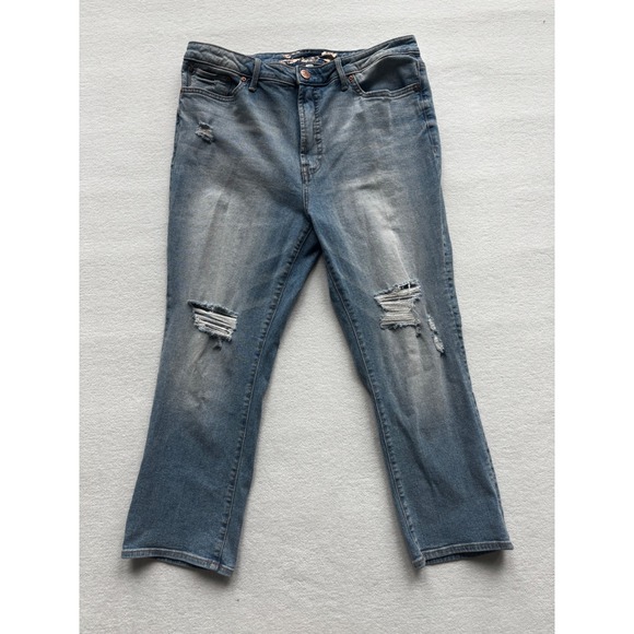 Seven7 Denim - Seven7 Fashion Jean Womens 14 Blue Affirmation High Rise Distressed Straight Leg